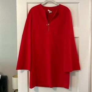 Tibi Red Bell Sleeve Mini Dress